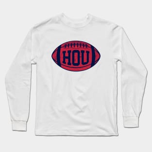 HOU Retro Football - White Long Sleeve T-Shirt